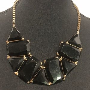 Gold and black collar necklace
